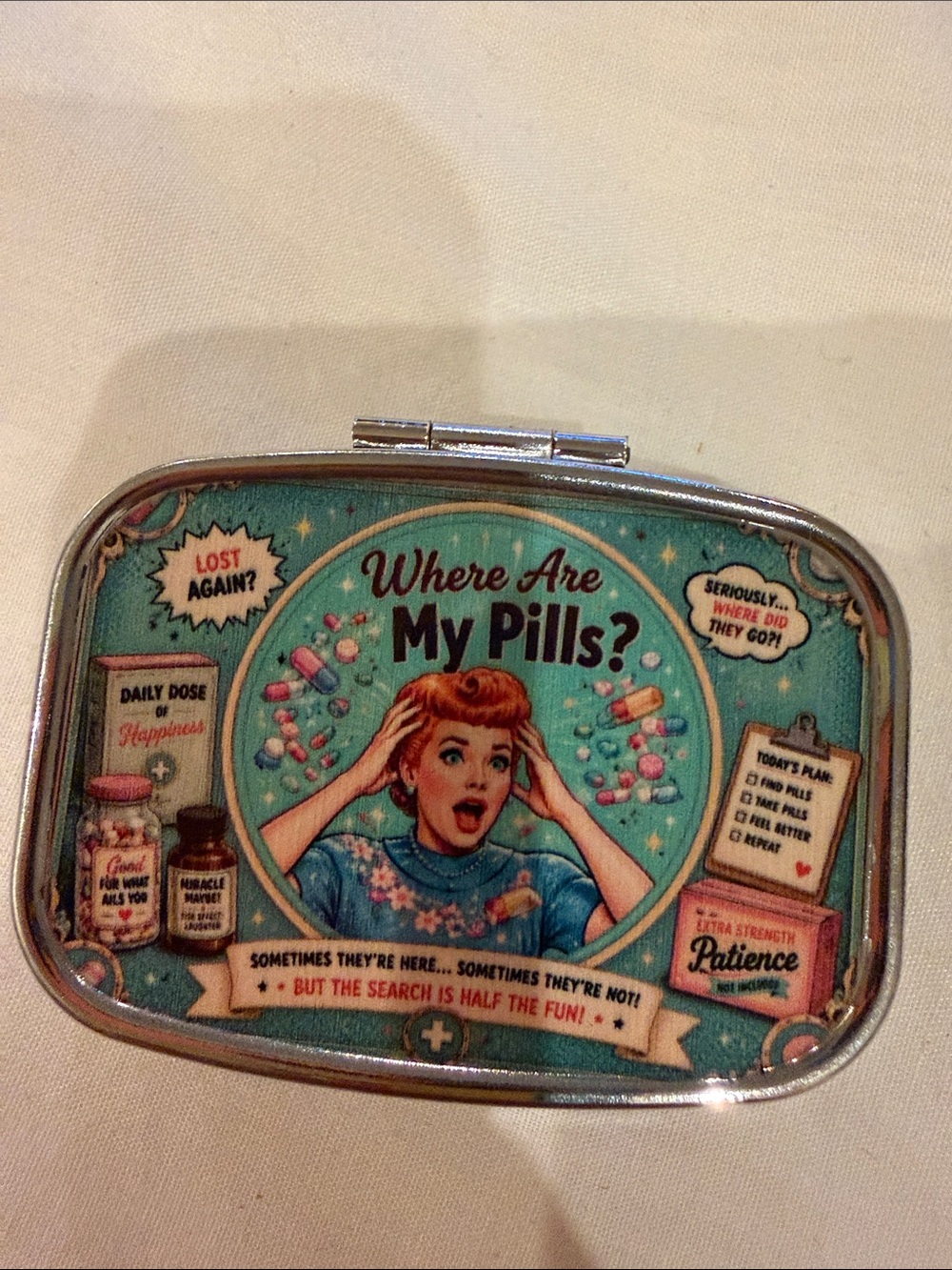 Metal Pill Case Organizer - Assorted Color Designs - Picture 7 of 15